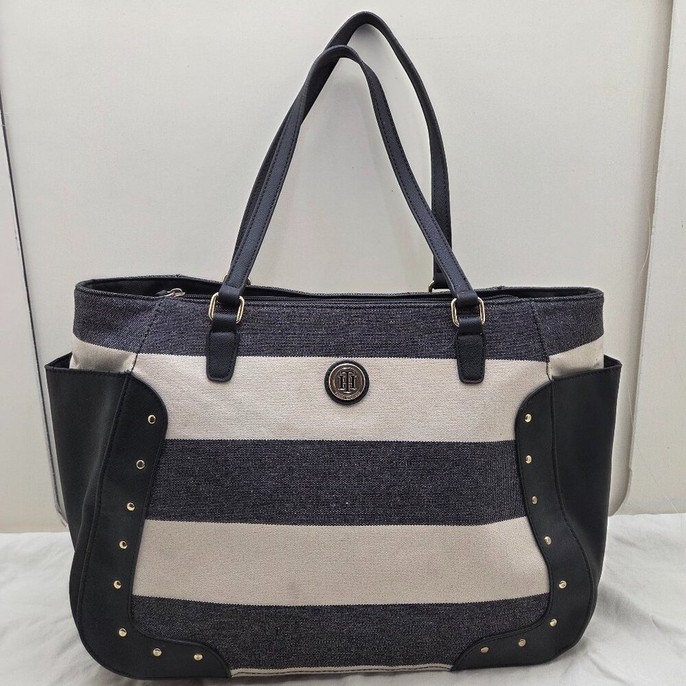Tommy Hilfiger Cream & Blue Striped Tote